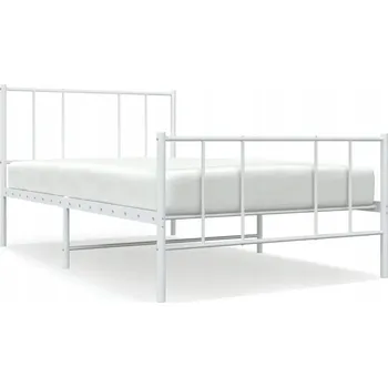 Postel Bílý kovový rám postele 196 x 80 x 90 cm, vhodná matrace 75 x 190 cm
