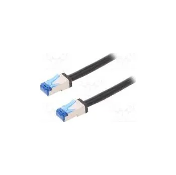 Síťový kabel Patch cord S/FTP 6a lanko Cu PE černá 5m 26AWG
