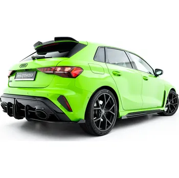 Tuning Zadní difuzor Street Pro Audi RS3 Sportback 8Y Facelift (Černý + Lesklé klapky)