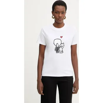 Bavlněné tričko Karl Lagerfeld IKON B1W17038 bílá 00X, vel. XXL