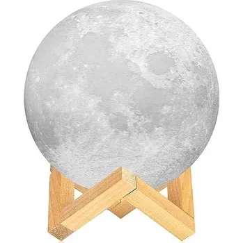 Dětské svítidlo Alum Lampička měsíc s dřevěným stojánkem