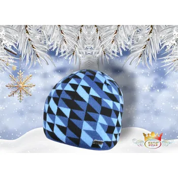 Čepice Hoza Pánská zimní čepice-HOZA - PC004 Barva: černá modrá, Velikost: UNI