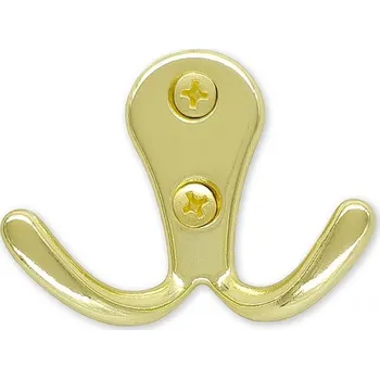 Věšák 63321 věšák RADIS mosaz lesklá (Nástěnný věšák v povrchu mosaz. Vhodné řešení pro nábytek v interiéru.)