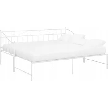 Pohovka Pohovka s funkcí lůžka, bílá, kovová, 206,5 x 95 x 89,5 cm