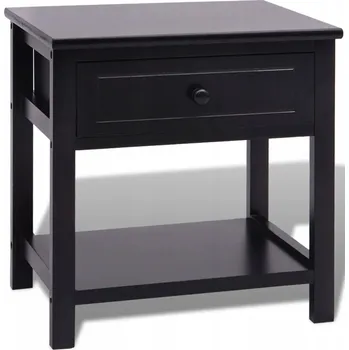 Noční stolek Dřevěný Noční Stolek Černý 40x29x42 cm Paulownia+MDF+Překližka