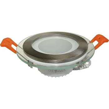 LED svítidlo podhledové SMD CYBLE 6W 3000K teplá bílá kulatý skleněné stříbrné