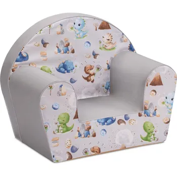 dětské křeslo Dětské křesílko MINI - Dinosauři - šedé