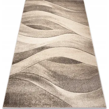 Koberec MODERNÍ KOBEREC DO OBÝVACÍHO POKOJE LOŽNICE VLNY ABSTRAKTNÍ béžový 80x150 cm