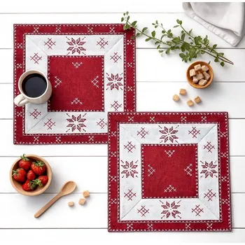 prostírání Prostírání červené hvězdičky pod talíř 35x35 červené