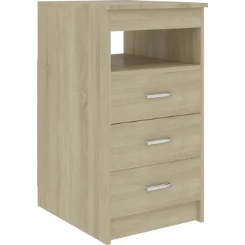 Komoda Kompaktní kancelářská komoda se 3 zásuvkami, dub Sonoma, 40 x 50 x 76 cm