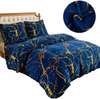 Povlečení TLUSTÉ POVLEČENÍ FLEECOVÝ MEDVÍDEK 160x200 3-DÍLNÉ ZIMNÍ MRAMOR 3196