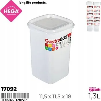 Dóza na potraviny Čtvercová nádoba na potraviny 1,3 l 1 Ks