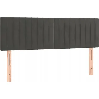 Čelo postele sametové tmavě šedé 144x78/88 cm 2 ks