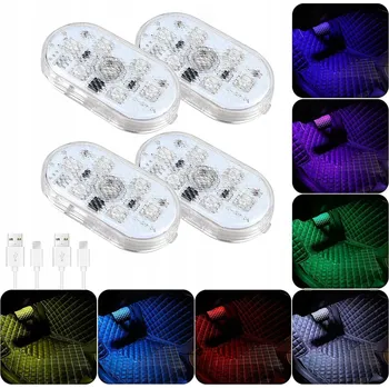 Lampička LED RGB lampička do auta dekorativní magnet dotyková bezdrátová