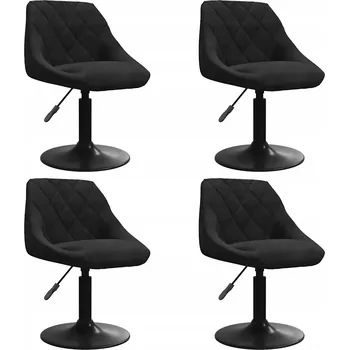 Jídelní židle Otočné sametové jídelní židle, černé 46x44x(62,5-77,5) cm