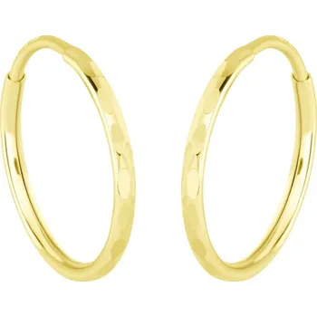 Náušnice GEMMAX Original – garance kvality Zlaté náušnice kruhy Ø 15 mm s broušenými ploškami – zlatý šperk ryzosti 585/1000 v Dárkovém balení s Certifikátem GLEYN-15-02574