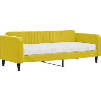 Pohovka Žlutá pohovka, rozkládací na lůžko s matrací, 223 x 100 x 75 cm