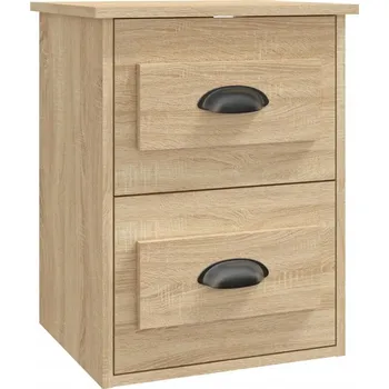 Noční stolek Závěsný Noční Stolek se 2 zásuvkami, Dub Sonoma, 41,5x36x53 cm