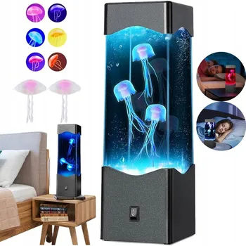 Lampička VELKÁ LÁVOVÁ LAMPA S MEDÚZAMI, STOLNÍ LAMPA PRO DEKORACI