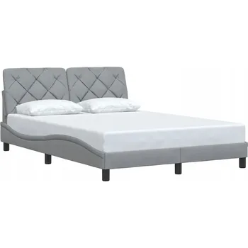 Postel Rám postele s čelem světle šedá 218 x 145 x 74,5 cm