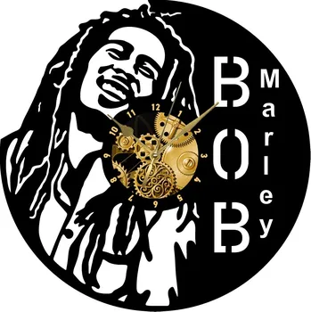 Hodiny NÁSTĚNNÉ HODINY VYROBENÉ Z VINYLOVÉ DESKY - DEKORACE NA ZEĎ