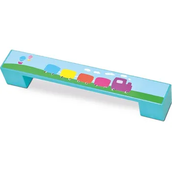 Nábytkové kování 12785 úchytka rozteč 128mm modrý motiv (Nábytková úchytka s roztečí 128 mm. Jednoduchý a funkční doplněk do interiéru.)