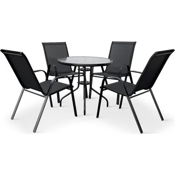 Zahradní sestava Noela Zahradní jídelní set Capri 80cm + 4x kovová židle Ramada