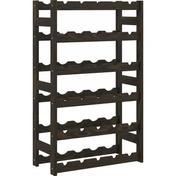 Stojan na víno Stojan na víno z masivního borovicového dřeva, 6 úrovní, černý, 53x25x86 cm