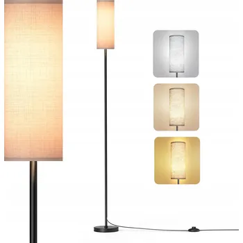 Stojací lampa STOJACÍ LAMPA E27 SE 3 TEPLOTAMI BAREV SVĚTLA 175 cm S NOŽNÍM SPÍNAČEM