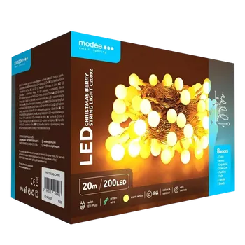 Vánoční dekorace Vánoční osvětlení LED modee Christmas Lights Balls C20092, 200 LED, 20m vnitřní/venkovní, teplá