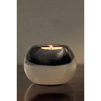 Svícen Skleněný svícen na čajovou svíčku průhledný/hnědý