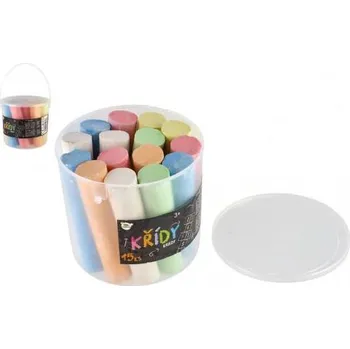 Teddies Křídy barevné chodníkové 15 ks v kyblíku