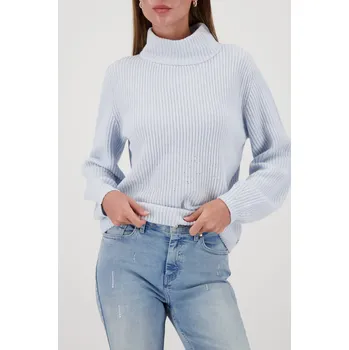 Dámská mikina Svetr Monari 809509 modrý s kamínky Velikost: 38