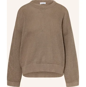 Dámský svetr Brunello Cucinelli Dámský Svetr S Třpytivou Přízí, černošedá...