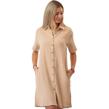 Dámská noční košile Dámská košilka bavlněná mušelínová luxusní 1C4124 hnědá xxl