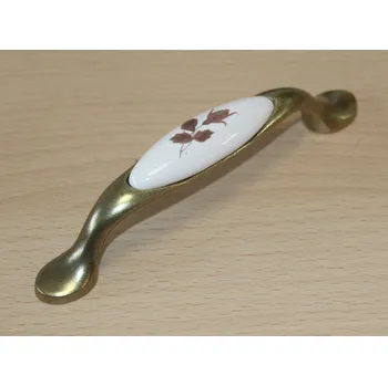 Nábytkové kování 82006 úchytka úchytk rozteč 96mm staromosaz porcelán-podzim (Nábytková úchytka s roztečí 96 mm v povrchu mosaz. Praktický doplněk do interiéru.)