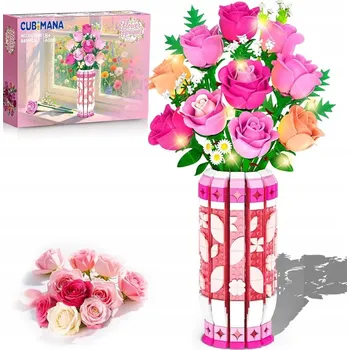 ostatní stavebnice STAVEBNICE RŮŽE KVĚTINY KYTICE VĚČNÉ ROSTLINY OZDOBNÉ KREATIVNÍ JAKO DÁREK