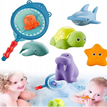 Hračka pro nejmenší Sada 7 Změní hračky do koupele – mořská zvířátka