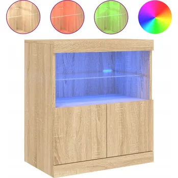 Komoda Komoda s RGB LED osvětlením, dřevěný materiál, dub sonoma, 60x37x6