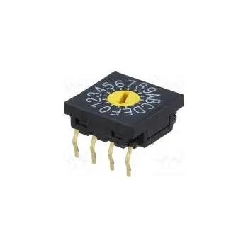 Síťový prvek Kódový přepínač HEX/BCD pol 16 THT Rkont max 100mΩ 10x10x4mm