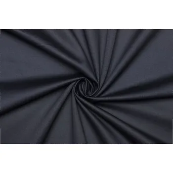 Bavlněná kostýmová látka se saténovou úpravou - Tmavě modrá