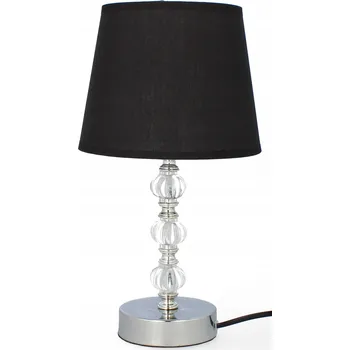 Lampička LUXUSNÍ KERAMICKÁ LAMPA LIVELLO 34CM STŘÍBRNO-ČERNÁ NOČNÍ LAMPA S KABELEM