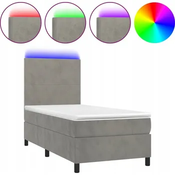 Postel Čalouněná postel VidaXL 90x200 cm bílá, odstíny šedé