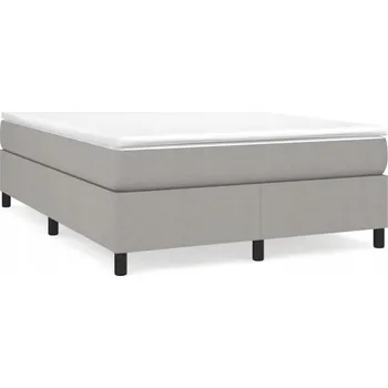 Postel Kontinentální postel světle šedá 193 x 140 x 35 cm s matrací 140 x 190 x 20 cm
