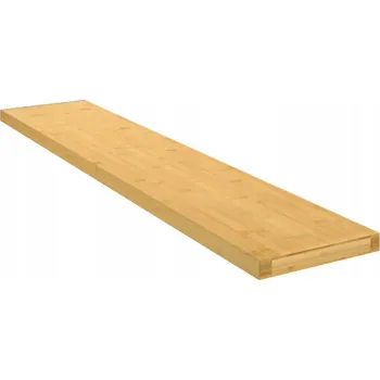 police Bambusová nástěnná police, lakovaná, 100x20x4 cm, rustikální styl