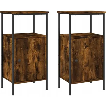 Noční stolek Noční stolek industriální kouřový dub 41 x 31 x 80 cm