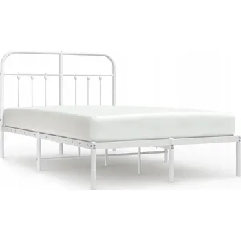 Postel Bílý kovový rám postele 207 x 125 x 100 cm, pro matraci 120 x 200 cm
