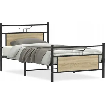 Postel Rám postele s čelem, dub sonoma, 196 x 105,5 x 91,5 cm