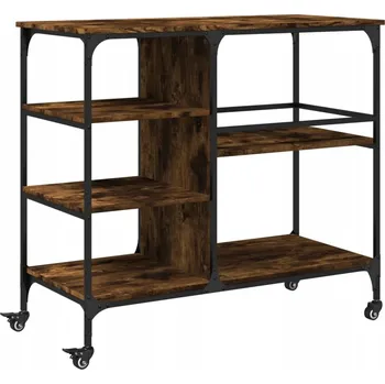 Servírovací stolek Kuchyňský vozík Vintage, kouřový dub, 100x45x89,5 cm
