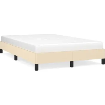 Postel Rám postele z látky a překližky, krémová, 203x123x25 cm